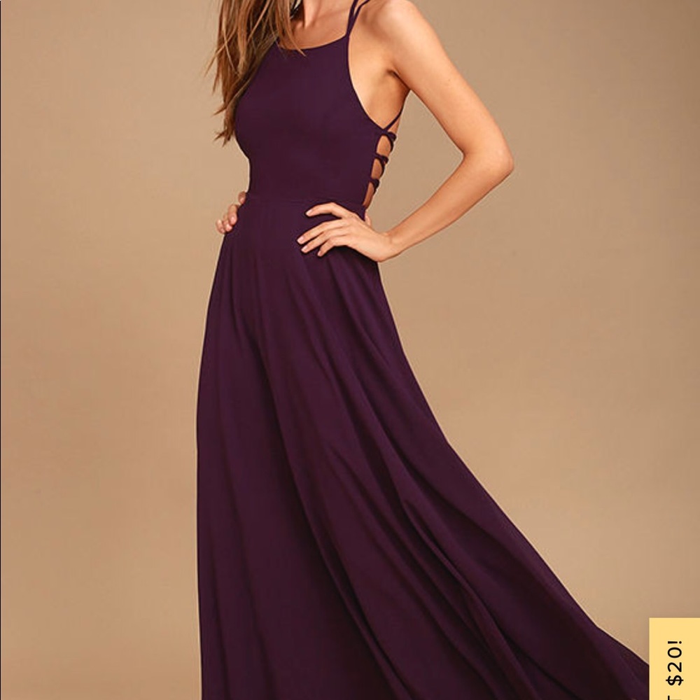 Strappy to be Here Purple Maxi Dress